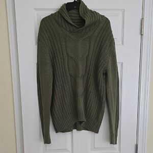 INC International Concepts Olive Green Women's Turtleneck Sweater